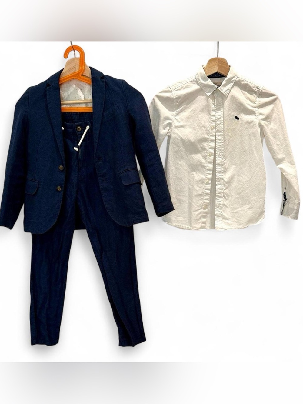 Kids Navy H&M Suit Set with White Shirt